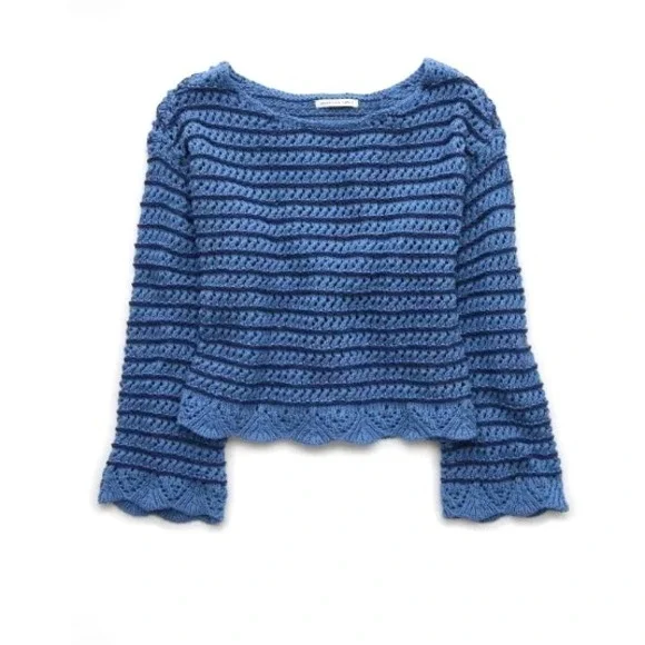 American Eagle women's ballet neck open Knit Oversized Sweater size small Chunky